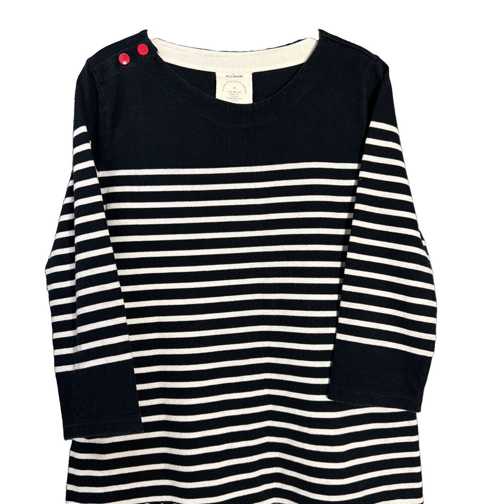 Anthropologie Allihop Dress Size Medium Blue and White Striped Boho Career - Picture 2 of 12
